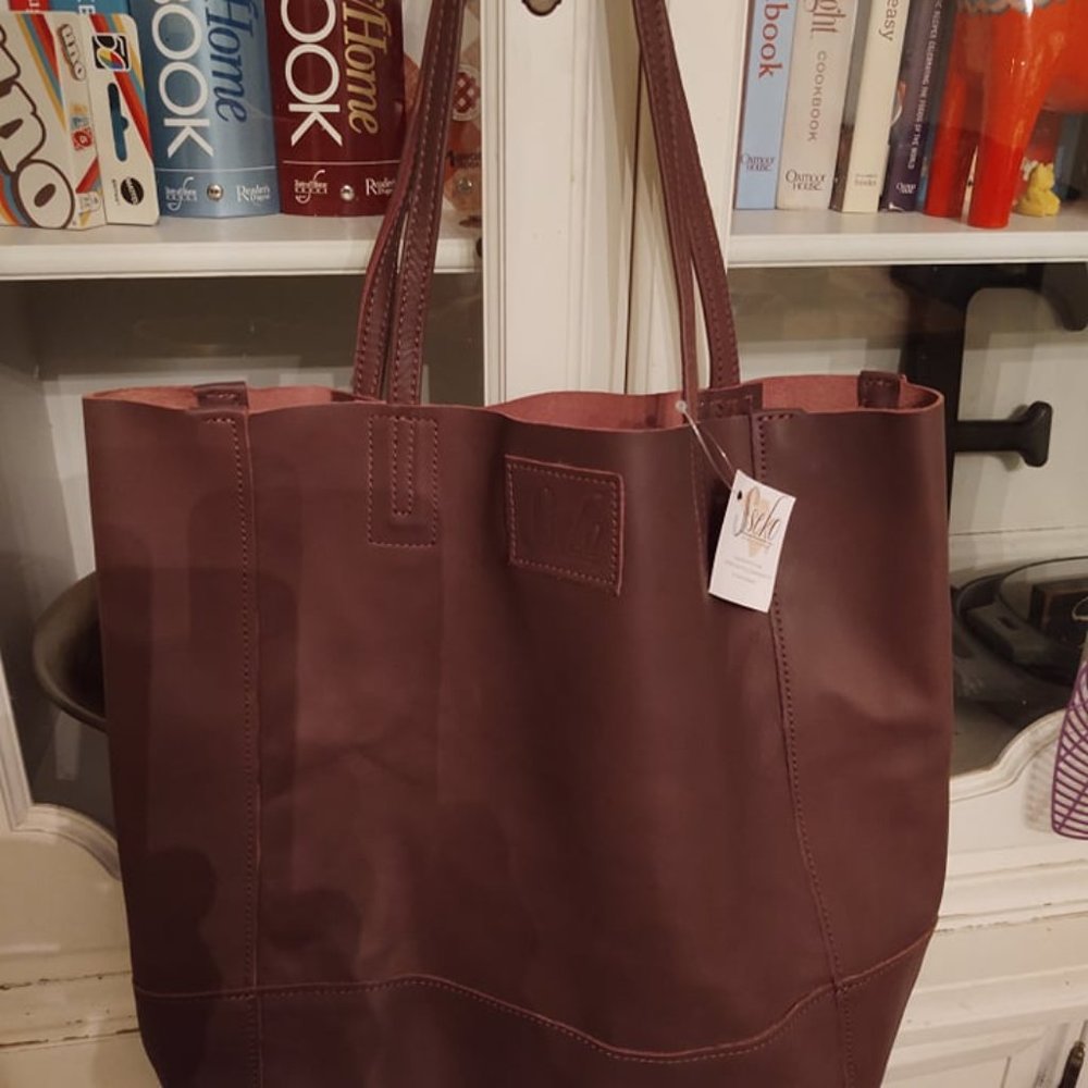 Brand New Sheepskin Leather Bucket Bag from Sseko Designs